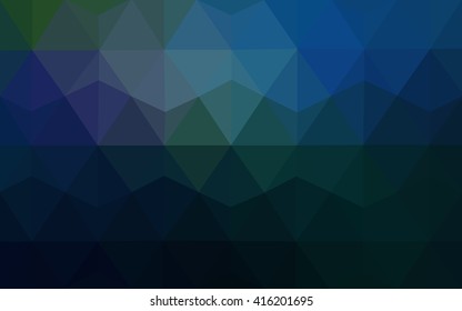 Dark blue polygonal illustration, which consist of triangles. Geometric background in Origami style with gradient. Triangular design for your business.