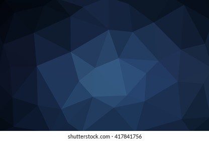 Dark blue polygonal illustration, which consist of triangles. Triangular design for your business. Creative geometric background in Origami style with gradient.