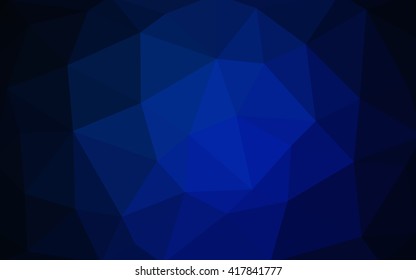 Dark blue polygonal illustration, which consist of triangles. Triangular design for your business. Creative geometric background in Origami style with gradient.