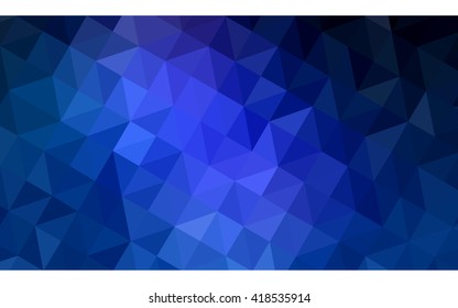Dark blue polygonal illustration, which consist of triangles. Geometric background in Origami style with gradient. Triangular design for your business.