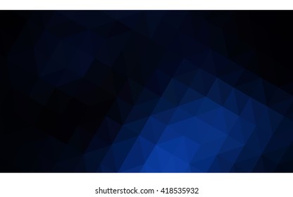 Dark blue polygonal illustration, which consist of triangles. Geometric background in Origami style with gradient. Triangular design for your business.