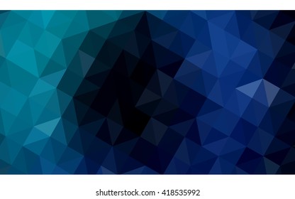 Dark blue polygonal illustration, which consist of triangles. Geometric background in Origami style with gradient. Triangular design for your business.