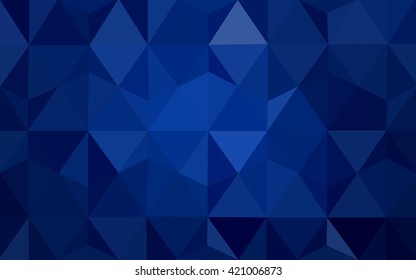 Dark blue polygonal illustration, which consist of triangles. Geometric background in Origami style with gradient. Triangular design for your business.