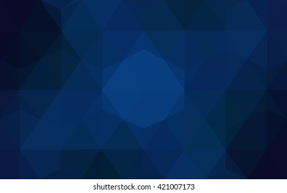 Dark blue polygonal illustration, which consist of triangles. Geometric background in Origami style with gradient. Triangular design for your business.