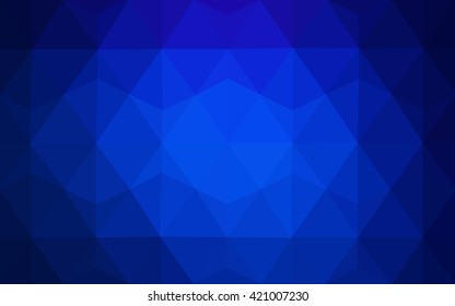 Dark blue polygonal illustration, which consist of triangles. Geometric background in Origami style with gradient. Triangular design for your business.