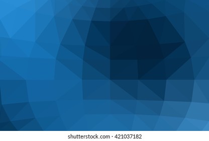 Dark blue polygonal illustration, which consist of triangles. Triangular design for your business. Creative geometric background in Origami style with gradient.