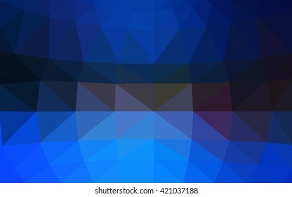 Dark blue polygonal illustration, which consist of triangles. Triangular design for your business. Creative geometric background in Origami style with gradient.