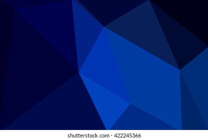 Dark blue polygonal illustration, which consist of triangles. Geometric background in Origami style with gradient. Triangular design for your business.