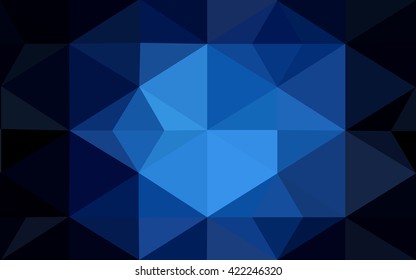 Dark blue polygonal illustration, which consist of triangles. Geometric background in Origami style with gradient. Triangular design for your business.