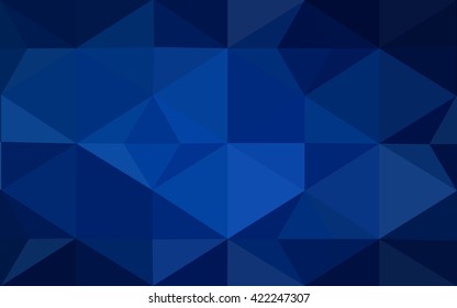 Dark blue polygonal illustration, which consist of triangles. Geometric background in Origami style with gradient. Triangular design for your business.