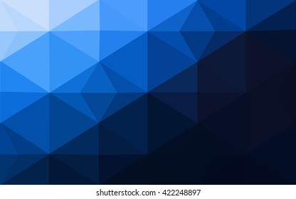 Dark blue polygonal illustration, which consist of triangles. Geometric background in Origami style with gradient. Triangular design for your business.