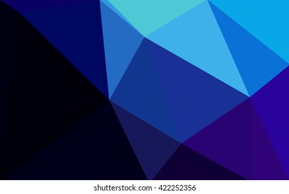 Dark blue polygonal illustration, which consist of triangles. Geometric background in Origami style with gradient. Triangular design for your business.