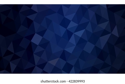 Dark blue polygonal illustration, which consist of triangles. Geometric background in Origami style with gradient. Triangular design for your business.