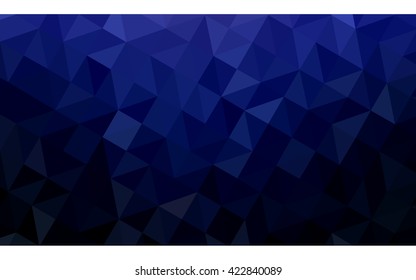 Dark blue polygonal illustration, which consist of triangles. Geometric background in Origami style with gradient. Triangular design for your business.