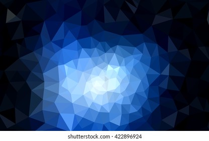 Dark blue polygonal illustration, which consist of triangles. Geometric background in Origami style with gradient. Triangular design for your business.