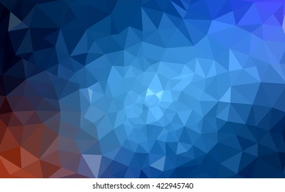 Dark blue polygonal illustration, which consist of triangles. Geometric background in Origami style with gradient. Triangular design for your business.