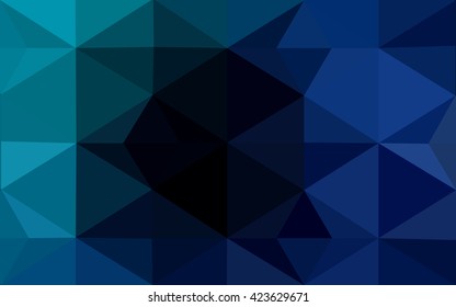 Dark blue polygonal illustration, which consist of triangles. Geometric background in Origami style with gradient. Triangular design for your business.