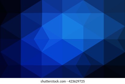 Dark blue polygonal illustration, which consist of triangles. Geometric background in Origami style with gradient. Triangular design for your business.