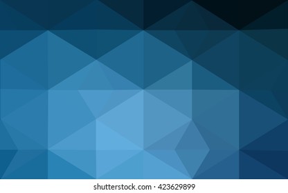 Dark blue polygonal illustration, which consist of triangles. Geometric background in Origami style with gradient. Triangular design for your business.