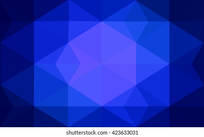 Dark blue polygonal illustration, which consist of triangles. Geometric background in Origami style with gradient. Triangular design for your business.