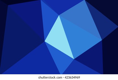 Dark blue polygonal illustration, which consist of triangles. Geometric background in Origami style with gradient. Triangular design for your business.