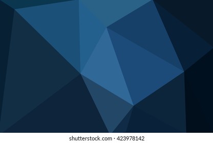 Dark blue polygonal illustration, which consist of triangles. Geometric background in Origami style with gradient. Triangular design for your business.