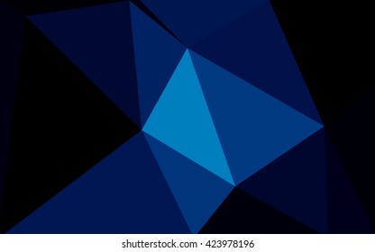 Dark blue polygonal illustration, which consist of triangles. Geometric background in Origami style with gradient. Triangular design for your business.