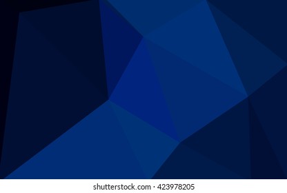 Dark blue polygonal illustration, which consist of triangles. Geometric background in Origami style with gradient. Triangular design for your business.