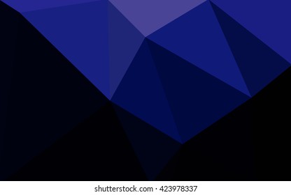Dark blue polygonal illustration, which consist of triangles. Geometric background in Origami style with gradient. Triangular design for your business.