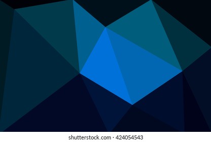 Dark blue polygonal illustration, which consist of triangles. Geometric background in Origami style with gradient. Triangular design for your business.