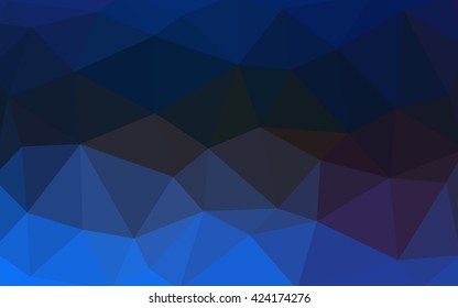 Dark blue polygonal illustration, which consist of triangles. Triangular design for your business. Creative geometric background in Origami style with gradient.