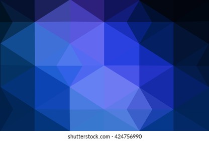 Dark blue polygonal illustration, which consist of triangles. Geometric background in Origami style with gradient. Triangular design for your business.
