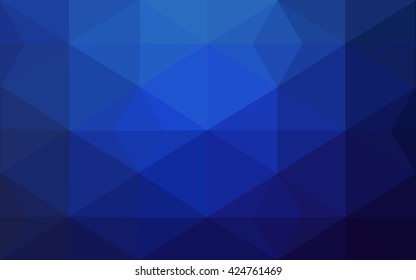 Dark blue polygonal illustration, which consist of triangles. Geometric background in Origami style with gradient. Triangular design for your business.