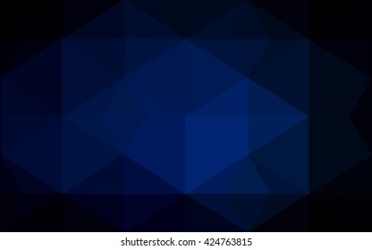 Dark blue polygonal illustration, which consist of triangles. Geometric background in Origami style with gradient. Triangular design for your business.