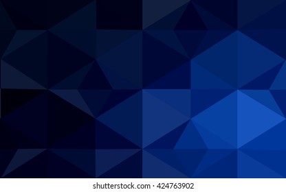 Dark blue polygonal illustration, which consist of triangles. Geometric background in Origami style with gradient. Triangular design for your business.