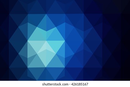 Dark blue polygonal illustration, which consist of triangles. Geometric background in Origami style with gradient. Triangular design for your business.