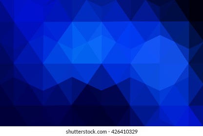 Dark blue polygonal illustration, which consist of triangles. Geometric background in Origami style with gradient. Triangular design for your business.