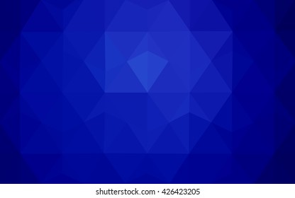 Dark blue polygonal illustration, which consist of triangles. Geometric background in Origami style with gradient. Triangular design for your business.