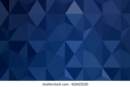 Dark blue polygonal illustration, which consist of triangles. Geometric background in Origami style with gradient. Triangular design for your business.
