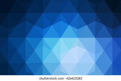 Dark blue polygonal illustration, which consist of triangles. Geometric background in Origami style with gradient. Triangular design for your business.