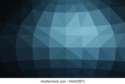 Dark blue polygonal illustration, which consist of triangles. Triangular design for your business. Creative geometric background in Origami style with gradient.