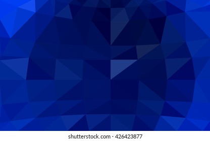 Dark blue polygonal illustration, which consist of triangles. Triangular design for your business. Creative geometric background in Origami style with gradient.