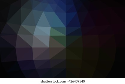 Dark blue polygonal illustration, which consist of triangles. Triangular design for your business. Creative geometric background in Origami style with gradient.