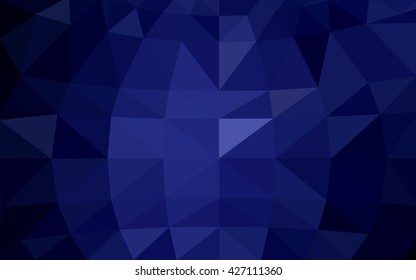 Dark blue polygonal illustration, which consist of triangles. Triangular design for your business. Creative geometric background in Origami style with gradient.