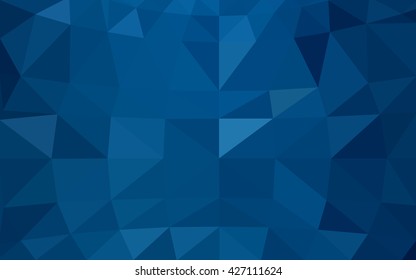 Dark blue polygonal illustration, which consist of triangles. Triangular design for your business. Creative geometric background in Origami style with gradient.