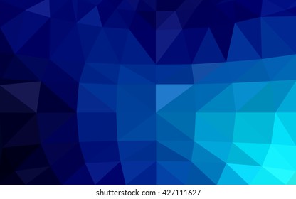 Dark blue polygonal illustration, which consist of triangles. Triangular design for your business. Creative geometric background in Origami style with gradient.