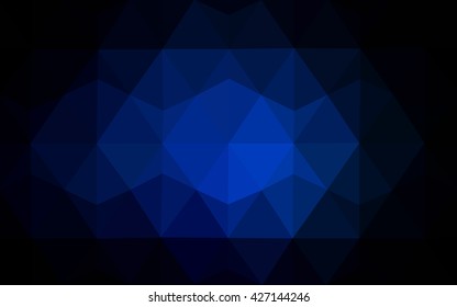 Dark blue polygonal illustration, which consist of triangles. Geometric background in Origami style with gradient. Triangular design for your business.