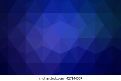 Dark blue polygonal illustration, which consist of triangles. Geometric background in Origami style with gradient. Triangular design for your business.
