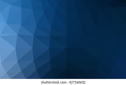 Dark blue polygonal illustration, which consist of triangles. Triangular design for your business. Creative geometric background in Origami style with gradient.