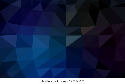 Dark blue polygonal illustration, which consist of triangles. Triangular design for your business. Creative geometric background in Origami style with gradient.